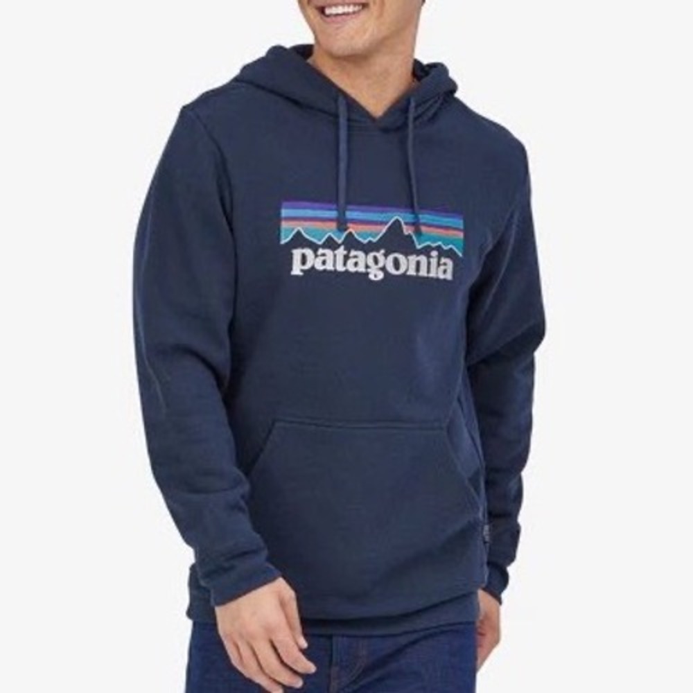 Patagonia Mens P-6 Logo Uprisal Hoody S Navy Sweatshirt Recycled Materials